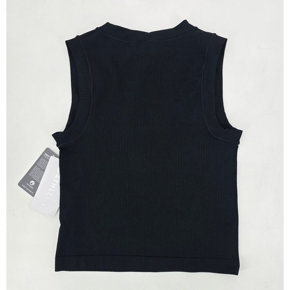 Athleta Renew Seamless Muscle Tank Black Ribbed Crop M NWT Minimalist Athleisure - Picture 6 of 6